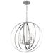 Pendleton; 6 Light; Pendant Fixture; Brushed Nickel Finish