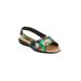 Extra Wide Width Women's The Adele Sling Sandal by Comfortview in Black Floral (Size 9 1/2 WW)