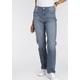 Bequeme Jeans MAC "Stella" Gr. 34, Länge 32, blau (mid blue main wash) Damen Jeans High-Waist-Jeans