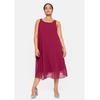 Partykleid SHEEGO "Große Größen", Damen, Gr. 54, Normalgrößen, lila (himbeere), Obermaterial: 100% Polyester;Futter: 100% Polyester, unifarben, elegant, figurumspielend knieumspielend, Rundhals, ohne Ärmel, Kleider Partykleid, in figurumspielender...