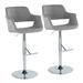 Wade Logan Gracen Swivel Adjustable Heigh Bar Stool Upholstered/Metal in Gray | 23.5 W x 19 D in | Wayfair 44223C3E533D4377916E94D1978C7340