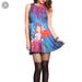 Disney Dresses | Disney Hot Topic Ariel Little Mermaid Fit & Flared Under The Sea Skater Dress | Color: Blue/Red | Size: Xs