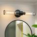 Ebern Designs Almetta 2 - Light Bathroom Dimmable Vanity Light Bath Bar Fixtures, Glass in Black | 4.72 H x 19.84 W x 5.12 D in | Wayfair