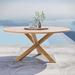 Wellspring Table, Natural by Modway Wood in Brown/White | 29.5 H x 63 W x 63 D in | Outdoor Furniture | Wayfair EEI-5745-NAT