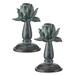 Bungalow Rose Resin Tabletop Candlestick Holder in Red/Green | 6.57 H x 4.02 W x 4.02 D in | Wayfair DF76BA2B250347008917A0992EACF6E7