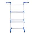 Rebrilliant 4-Tier Clothes Drying Rack Folding Clothes Rail Metal in Blue | 67.72 H x 29.92 W x 19.69 D in | Wayfair