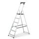 Drabest PRO SERIES LADDERS Aluminum Step ladder 6-Step Household Ladder 150 KG Aluminum Step Ladder with Non-Slip Feet & Work Ladder Platform Ladders Multi Purpose Comes with Toolshelf 48x191x12 cm