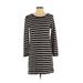 Lou & Grey Casual Dress - Mini Scoop Neck 3/4 sleeves: Black Print Dresses - Women's Size Small