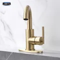 Swivel Spout Single Handle Bathroom Basin Faucet Brushed Gold Matte Black Bar Sink Faucet Water