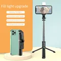 SH 100cm blanc/noir bâton de Selfie réglable avec Bluetooth sans fil-compatible et Flash pour
