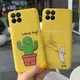 Coque de téléphone jaune pour Realme 8 Pro 4G RMX3081 6.4 pouces Cactus banane Couple souple