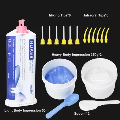 Matériau d'empreinte dentaire en caoutchouc de silicone kit de rapputty dentaire moule léger pour
