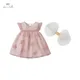 Robe d'été avec des appliques de dessin animé pour bébés filles avec nœud mignon à la mode robe