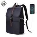 Ian-Sac à dos bleu pour homme avec chargement USB sac à dos pour ordinateur portable élégant pour