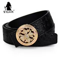 Ceinture à motif crocodile pour hommes marque de luxe haute qualité or créateur de style punk