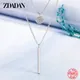 Zddan – collier Double chaîne en argent 925 pour femmes Long carré Double couche bijoux de