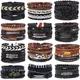 Bracelets tressés en cuir pour hommes 40 Styles faits à la main bricolage perles Bracelets