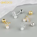 QMCOCO – boucles d'oreilles couleur argent pour filles bijoux accessoires d'oreilles Style