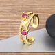 AIBEF-Bagues d'ouverture minimalistes rétro pour femmes double couche bague réglable bijoux pour