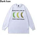 T-shirt imprimé Dark Icon pour homme manches longues t-shirts basiques en coton pour homme haut