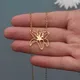 Collier pendentif fleur de lys pour femme bijoux en acier inoxydable tour de cou Boho cadeau de