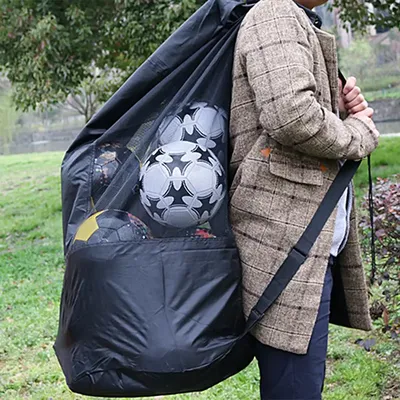 Sac de Rangement en Maille pour Football Super Grande Capacité Réglable Étanche pour