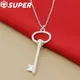 Collier pendentif clé ronde en argent regardé 925 pour femme bijoux de fête de fiançailles de