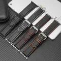 Bracelet en fibre de carbone pour Apple watch 44mm 40mm iWatch 42mm 38mm bracelet en cuir de luxe