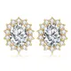 Szjinao – boucles d'oreilles en diamant couleur or 14K pour femmes bijoux de luxe ovales en argent
