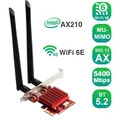 Carte réseau sans fil Wi-Fi 6e PCI E 5374 mb/s 6 PCIE Intel AX210 802.11AX adaptateur Win10