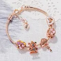 Grande roue en or Rose arc-en-ciel pêche cœur perle 2022 pendentif clé perle d'amour cadeau à