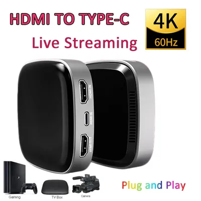 Boîtier de Capture vidéo HDMI vers type-c 4K/60Hz prise en charge de la diffusion en direct sur