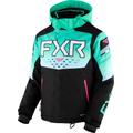 FXR Helium 2023 Youth Snowmobile Jacket, black-white-green, Size 36