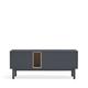 Meuble tv 1 porte 1 niche et tiroir en bois L140cm gris anthracite