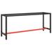 vidaXL Work Bench Frame Matte Black and Matte Red 74.8"x19.7"x31.1" Metal