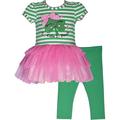 Bonnie Jean Baby Toddler Little Girls and Big Girls St Patrick s Day Green Shamrock Tutu Top and Leggings Set