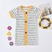 AURIGATE Baby and Toddler Girl Dress Girls Cotton Long Sleeve Casual Cartoon Appliques Striped Jersey Dresses