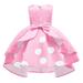 3T Baby Girls Dress Princess Dress Party Dress 4T Girls Birthday Dress Wedding Party Dress Girls Formal Sleeveless Dress Round Neck Girls Irregular Polka Dots Pink Dress