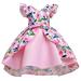 3T Baby Girls Dress Baby Girls Party Dress Birthday Gift V-Neckline Sleeveless Dress 3-4T Baby Girls Princess Dress Irregular Floral Dress Pink