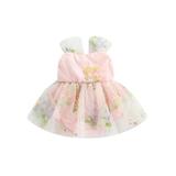 Infant Baby Girl Princess Tulle Romper Dress Sleeveless Floral Embroidery Jumpsuit Dress Spring Summer