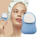 Yinguo Silicone Facial Cleansing Brush Facial Cleansing Brush Handheld Facial Cleansing Brush For Pore Cleansing Gentle Exfoliation Blackhead Removal Blue And Pink