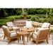 Westminster Teak 11 Piece Laguna Lounge Set w/ Sunbrella Cushions Wood/Natural Hardwoods/Teak in Brown/White | Outdoor Furniture | Wayfair 70106