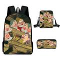 Snow White School Bag Fashion Funny Art Middle Girls Kids Book Bag with Pencil Case 3Pcs/Set for Girls Aged 7 to 15 Years for Gift to Daughter Son