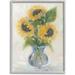 Rosalind Wheeler Soft Abstract Sunflowers Indoor Flowers Still Life Painting Grey Framed Wall Art, 24 X 30, Yellow in Gray/Green/Yellow | Wayfair