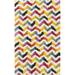 Brown/Pink 60 x 36 x 2 in Living Room Area Rug - Brown/Pink 60 x 36 x 2 in Area Rug - George Oliver Ivory/Multi Rainbow Chevron Non-Shedding Living Room Bedroom Dining Room Entryway Plush 2-Inch Thick Area Rug Polypropylene | Wayfair