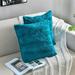 Everly Quinn Obediah Faux Fur Throw Square Pillow Cover Faux Fur in Green/Blue | 18 H x 18 W x 2 D in | Wayfair FFC7862583D843A9B045DC6BAEFA3527