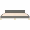 Ebern Designs Pranavi Bed Frame w/ Headboard Platform Bed Base Frame for Bedroom Fabric Upholstered/Polyester in Gray | Wayfair