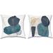 Latitude Run® Cotton Blend Throw Square Pillow Cover Cotton Blend in White/Blue/Yellow | 18 H x 18 W x 2 D in | Wayfair