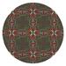 Brown/Red Round 5' Area Rug - MUSHROOM TILE BROWN Area Rug By Bungalow Rose 60.0 x 60.0 x 0.08 in brown/green/redPolyester | Wayfair