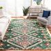 White 72 x 48 x 0.5 in Area Rug - Bungalow Rose Handmade Moroccan Boho Tribal Wool Area Rug.|Green/Ivory Wool | 72 H x 48 W x 0.5 D in | Wayfair